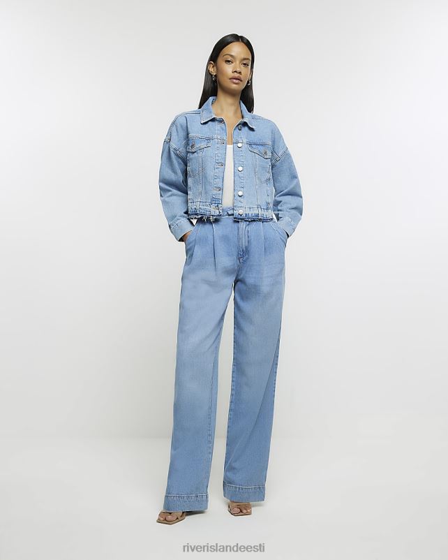 kehakate sinine naised River Island crop teksajakk 44TLL1541