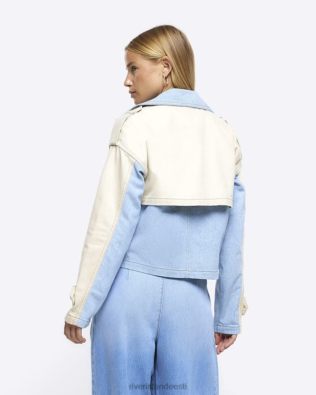 kehakate sinine naised River Island denim crop trench jope 44TLL3748