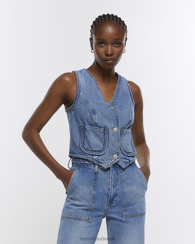 kehakate sinine naised River Island palmikdetailidega teksavest 44TLL4686