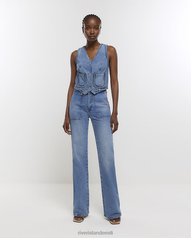 kehakate sinine naised River Island palmikdetailidega teksavest 44TLL4686