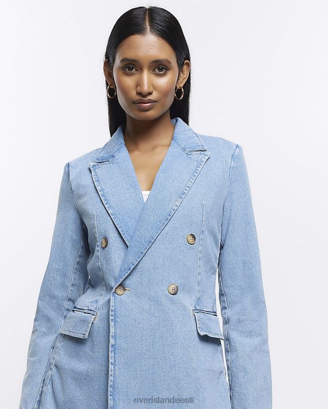 kehakate sinine naised River Island teksa bleiser jakk 44TLL4759