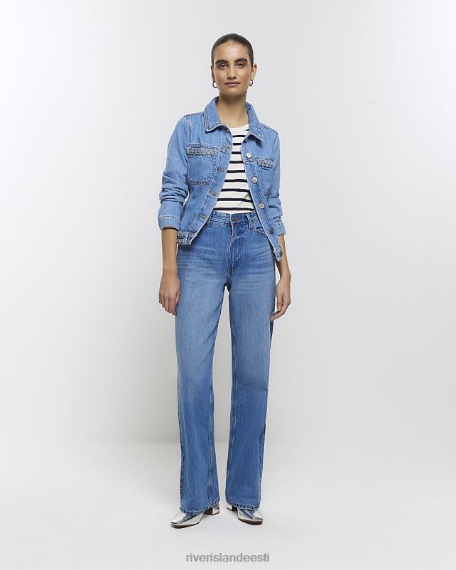 kehakate sinine naised River Island teksapalmikuga detailiga jakk 44TLL4667