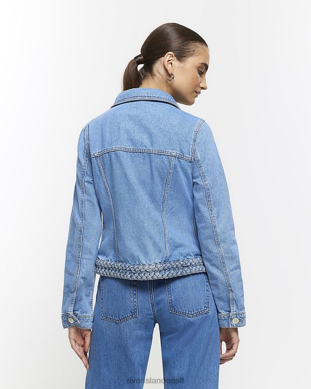 kehakate sinine naised River Island teksapalmikuga detailiga jakk 44TLL4667