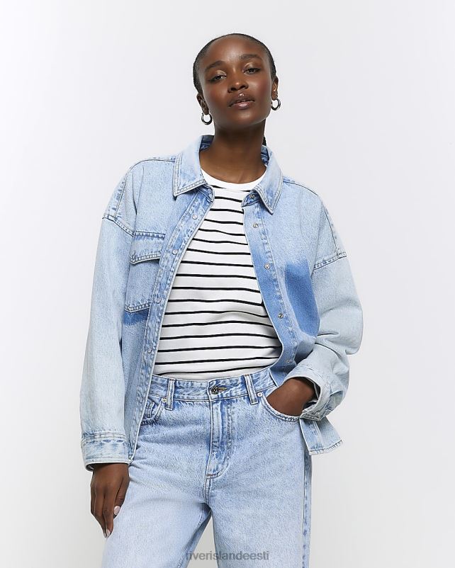 kehakate sinine naised River Island teksavärvi taskusärk 44TLL4814