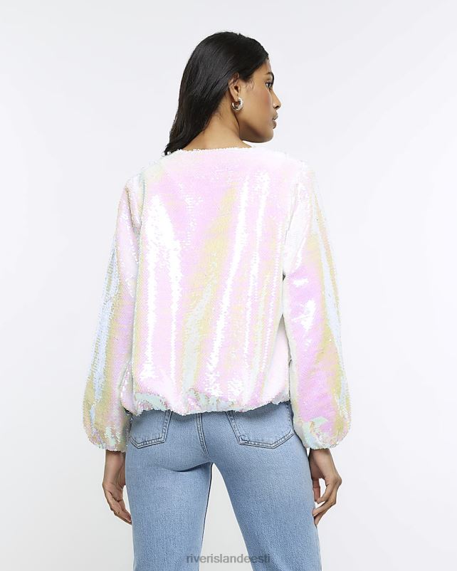 kehakate valge naised River Island sillerdav litriga bomber jope 44TLL1106