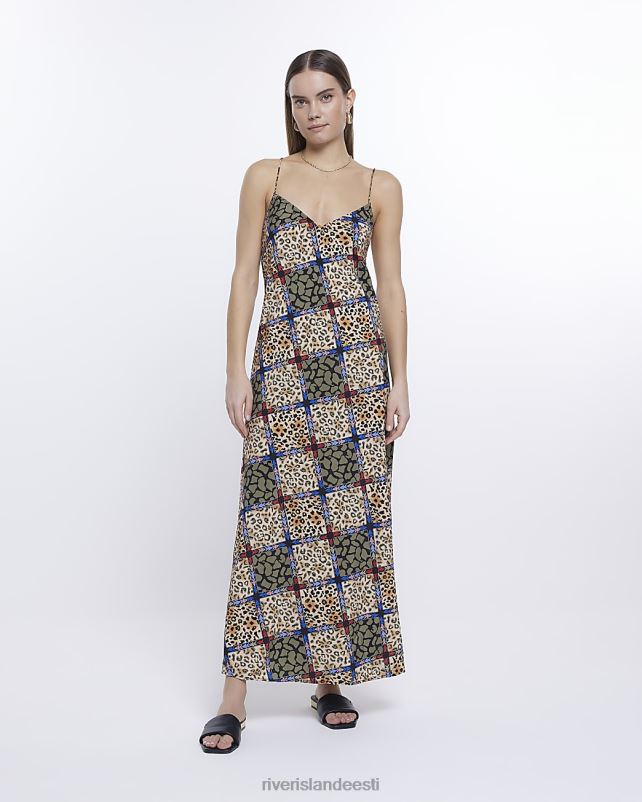 kehakate beež naised River Island loomamustriga smock maxi kleit 44TLL4772