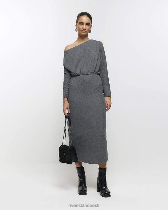 kehakate hall naised River Island asümmeetriline dressipluus maksikleit 44TLL3836