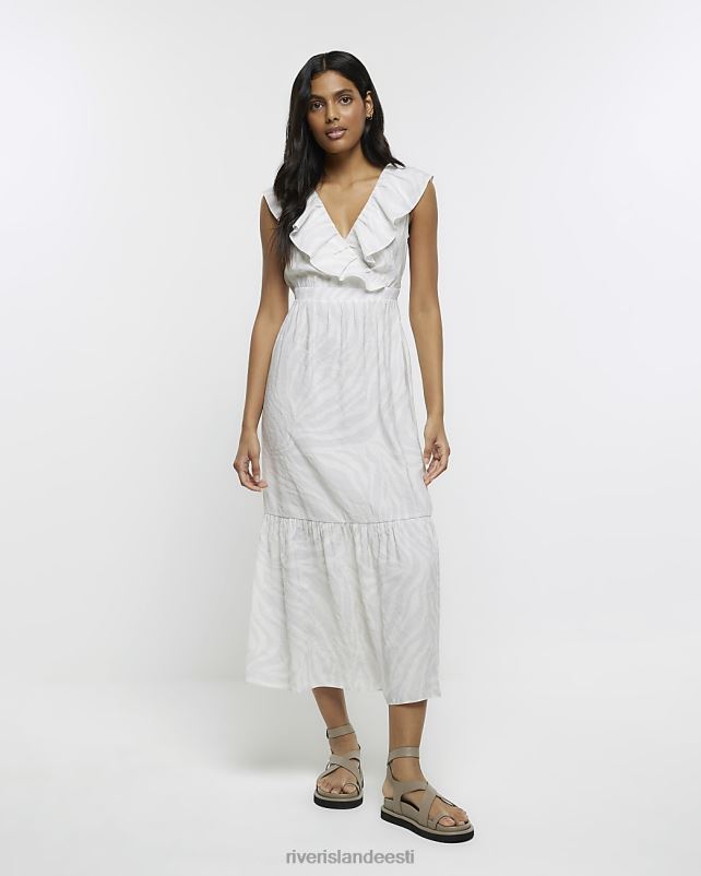 kehakate hall naised River Island volangiga maksikleit 44TLL799