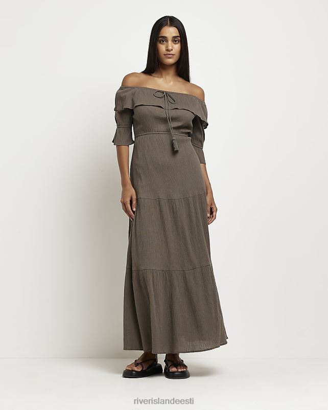 kehakate kivi naised River Island bardot maxi kleit 44TLL1945