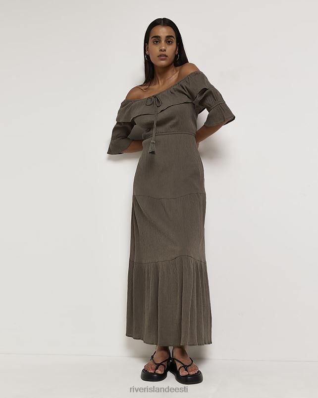 kehakate kivi naised River Island bardot maxi kleit 44TLL1945