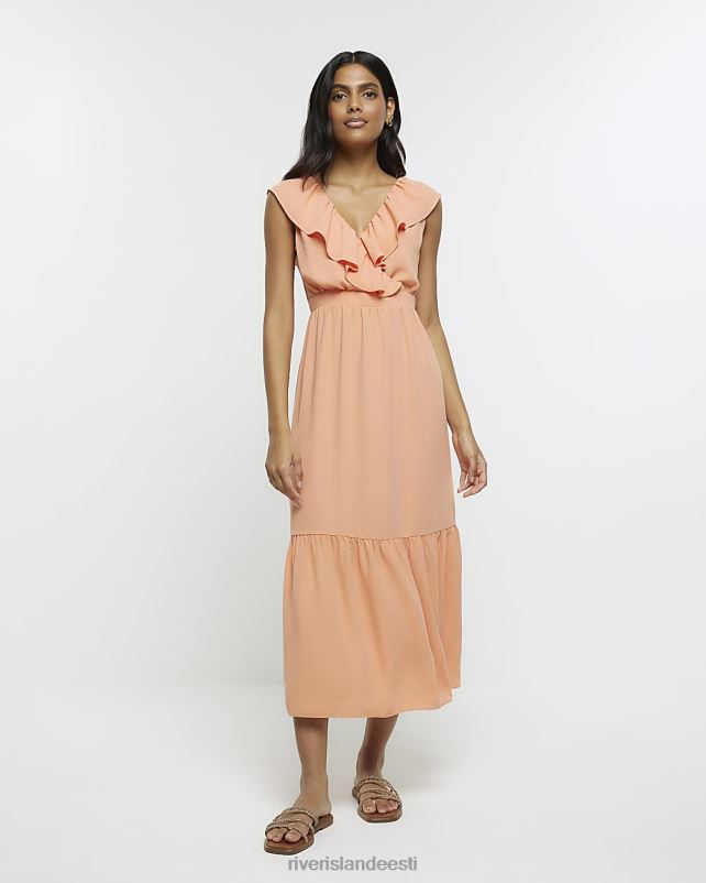 kehakate korallid naised River Island volangiga maksikleit 44TLL800