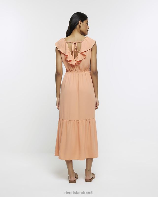 kehakate korallid naised River Island volangiga maksikleit 44TLL800