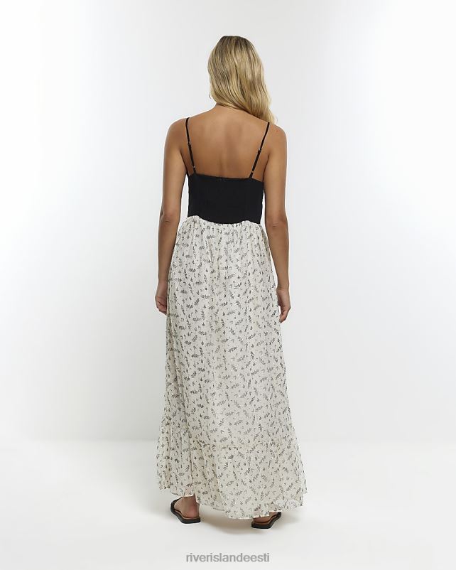 kehakate kreem naised River Island lillelise kaunistusega slip-maksikleit 44TLL4463