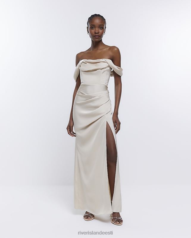 kehakate kreem naised River Island pruutneitsi bardot maksikleit 44TLL1843