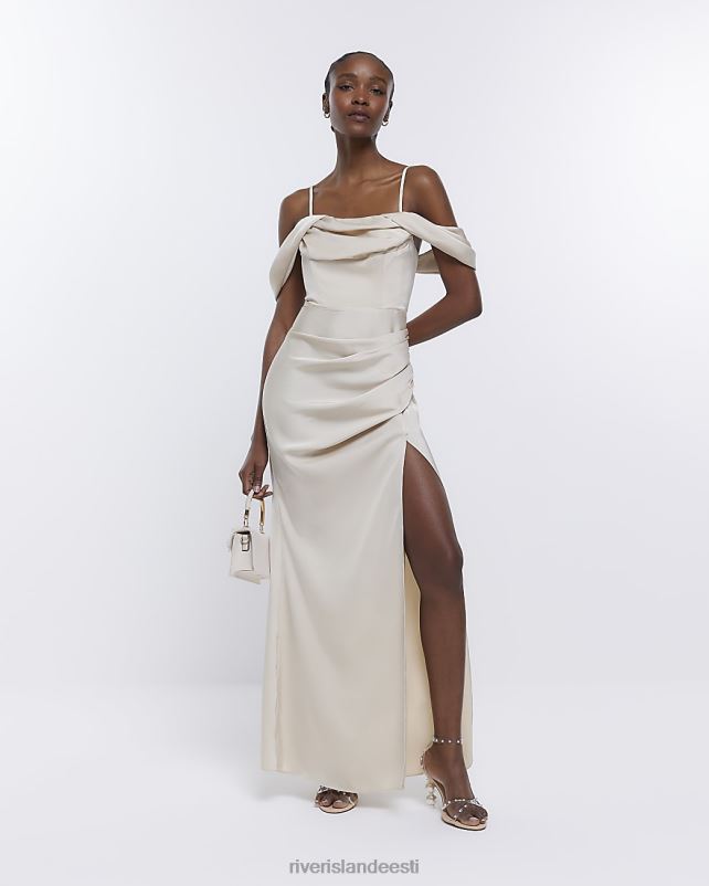 kehakate kreem naised River Island pruutneitsi bardot maksikleit 44TLL1843