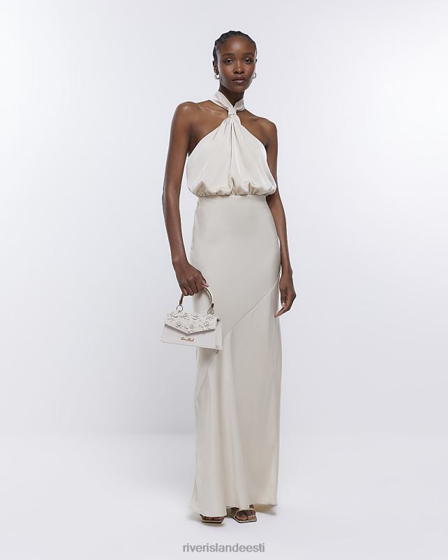 kehakate kreem naised River Island pruutneitsi päitsetega maksikleit 44TLL1814