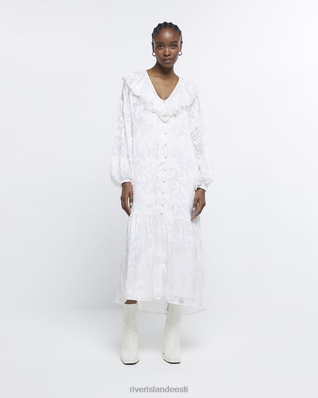 kehakate kreem naised River Island volangidega maksikleit 44TLL1741