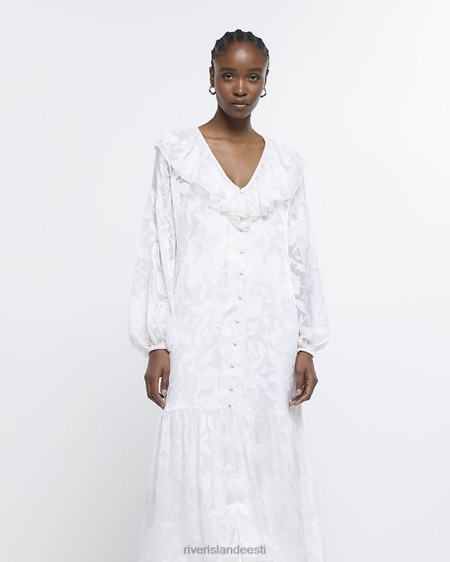 kehakate kreem naised River Island volangidega maksikleit 44TLL1741