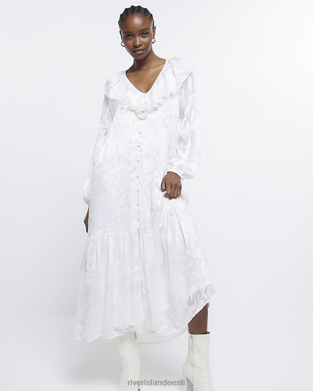 kehakate kreem naised River Island volangidega maksikleit 44TLL1741