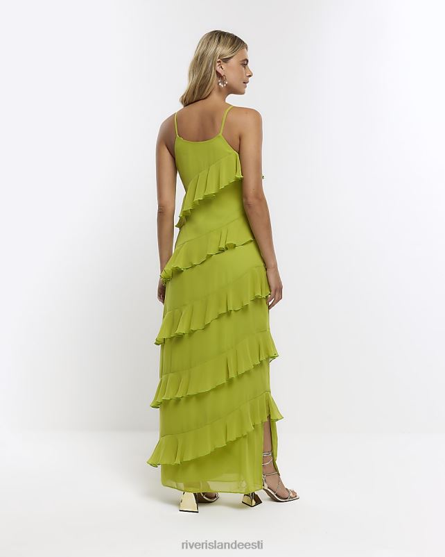 kehakate laimiroheline naised River Island sasis varrukateta maksikleit 44TLL1152