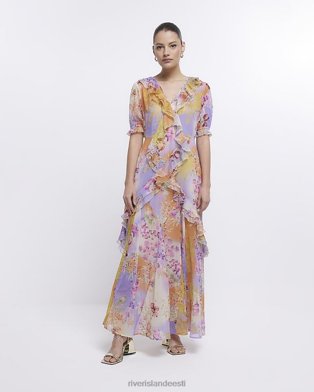 kehakate lilla naised River Island lilleline sats maksikleit 44TLL1831