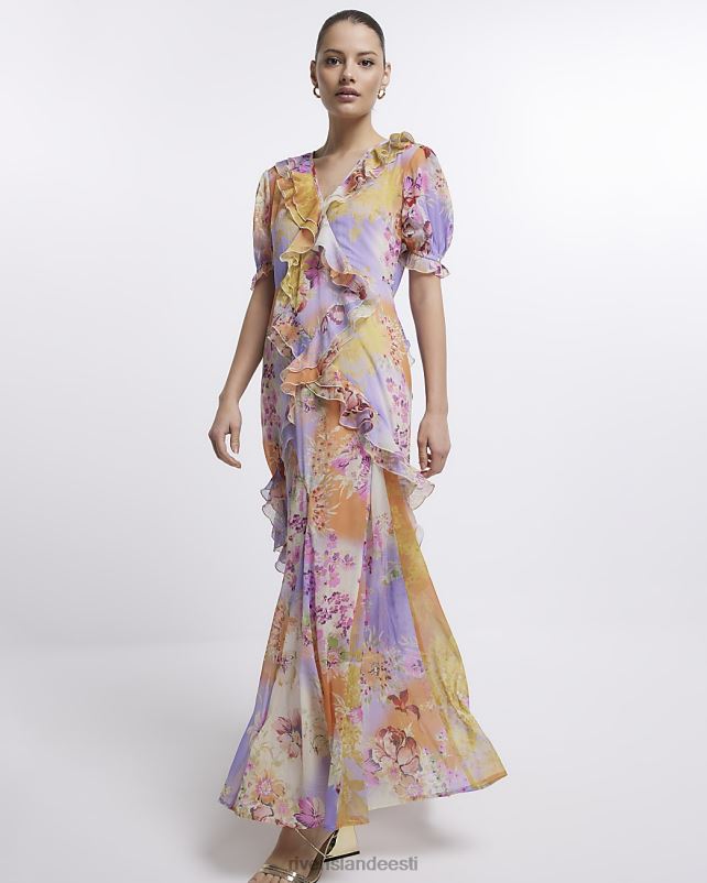 kehakate lilla naised River Island lilleline sats maksikleit 44TLL1831