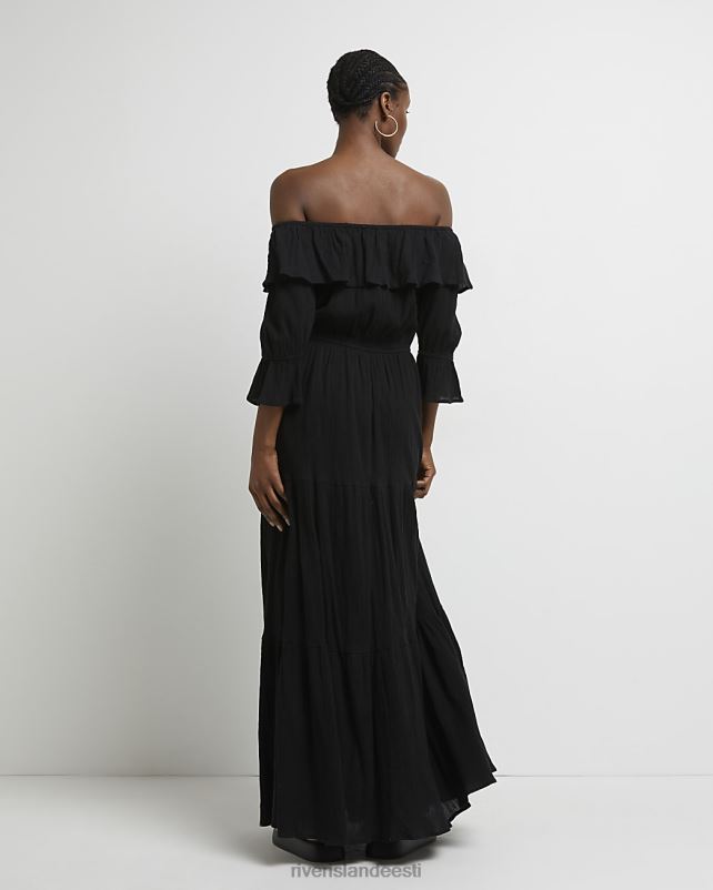 kehakate must naised River Island bardot maxi kleit 44TLL1944