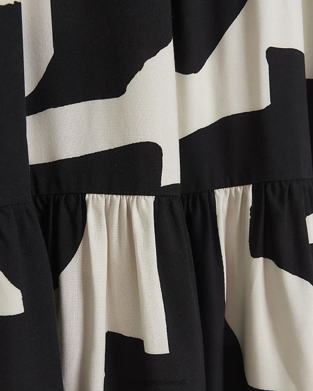 kehakate must naised River Island geomeetriline volangiga maksikleit 44TLL4220