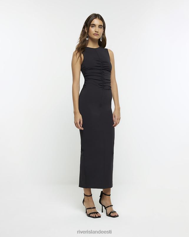 kehakate must naised River Island kõverdatud detailiga maksikleit 44TLL205