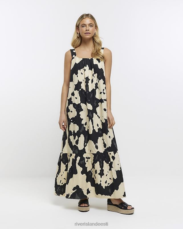 kehakate must naised River Island lipsuvärviga maksikleit 44TLL1576