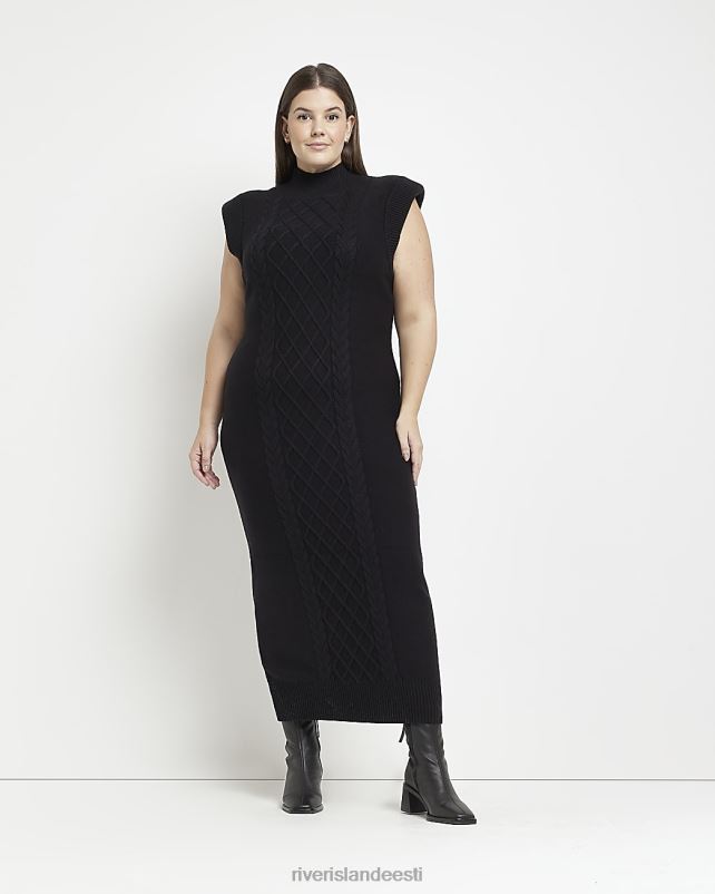 kehakate must naised River Island pluss koo kaabliga maksikleit 44TLL5190