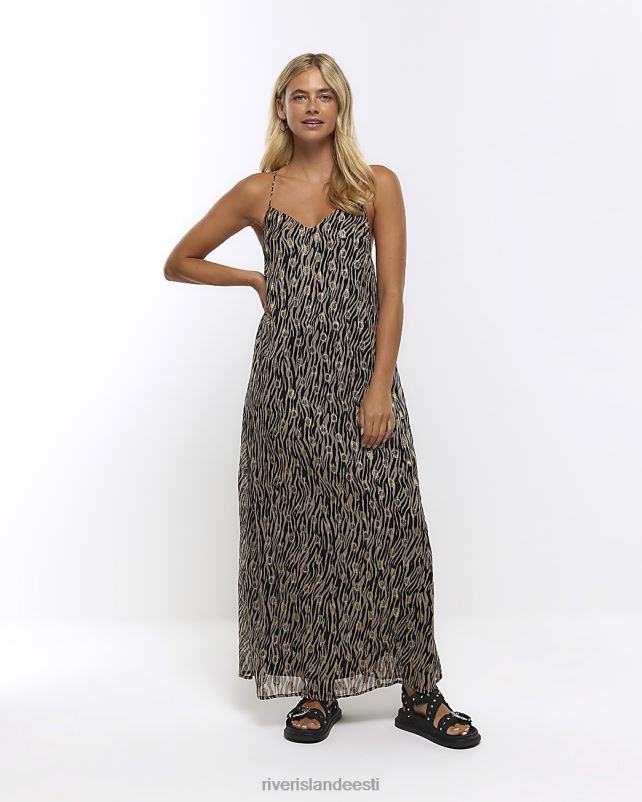 kehakate must naised River Island prinditud maksikleit 44TLL1225