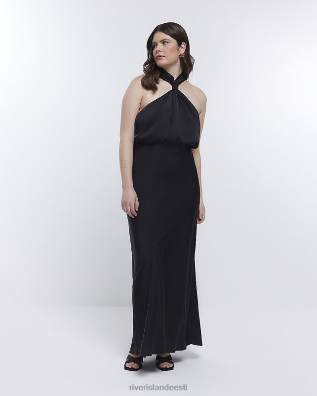 kehakate must naised River Island pruutneitsi päitsetega maksikleit 44TLL1813