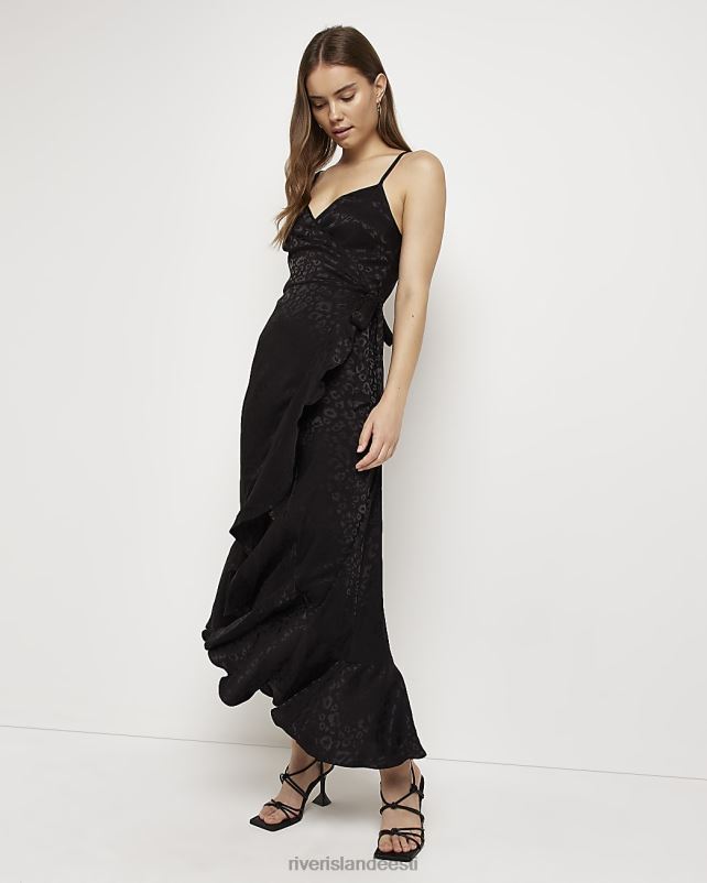 kehakate must naised River Island satiinist loomamustriga maksikleit 44TLL1866