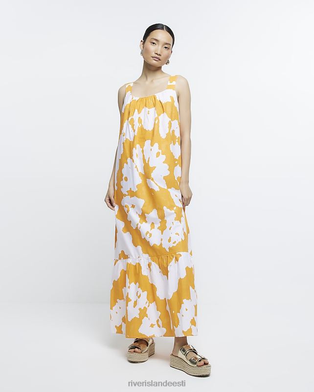 kehakate oranž naised River Island lipsuvärviga maksikleit 44TLL1577