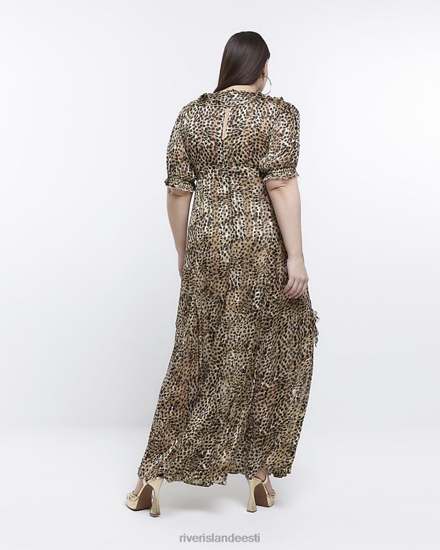 kehakate pruun naised River Island pluss volangidega maksikleit 44TLL5162