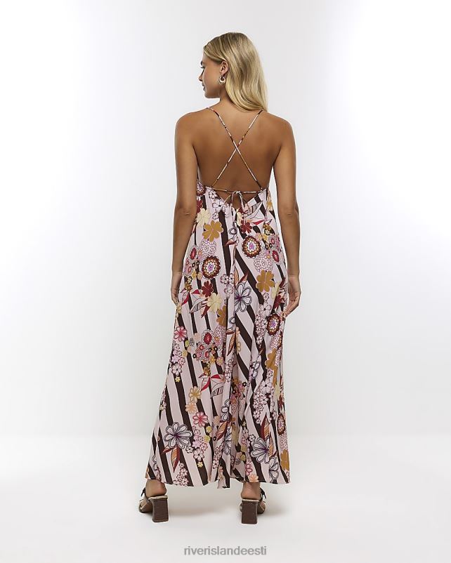 kehakate pruun naised River Island prinditud maksikleit 44TLL1227