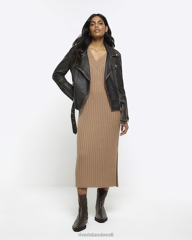 kehakate pruun naised River Island soonikuga maksikleit 44TLL883