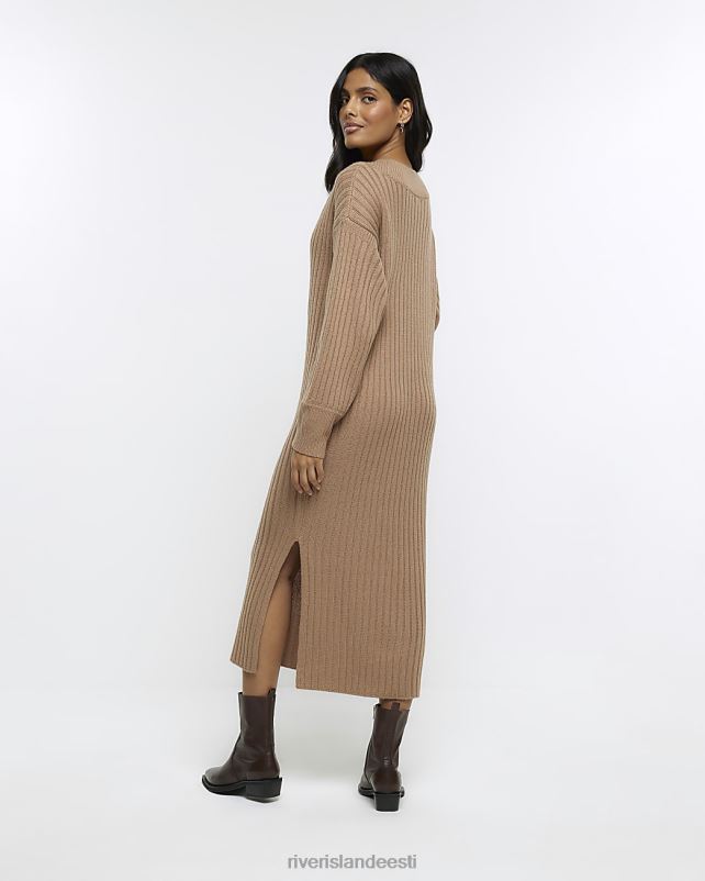 kehakate pruun naised River Island soonikuga maksikleit 44TLL883