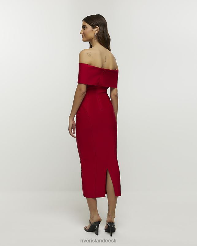 kehakate punane naised River Island bardot maxi kleit 44TLL3911