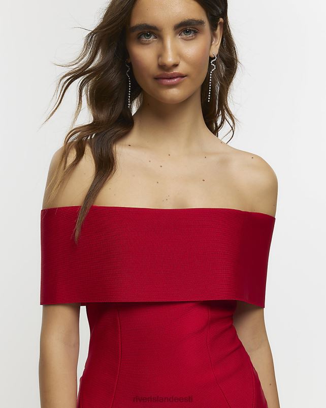 kehakate punane naised River Island bardot maxi kleit 44TLL3911
