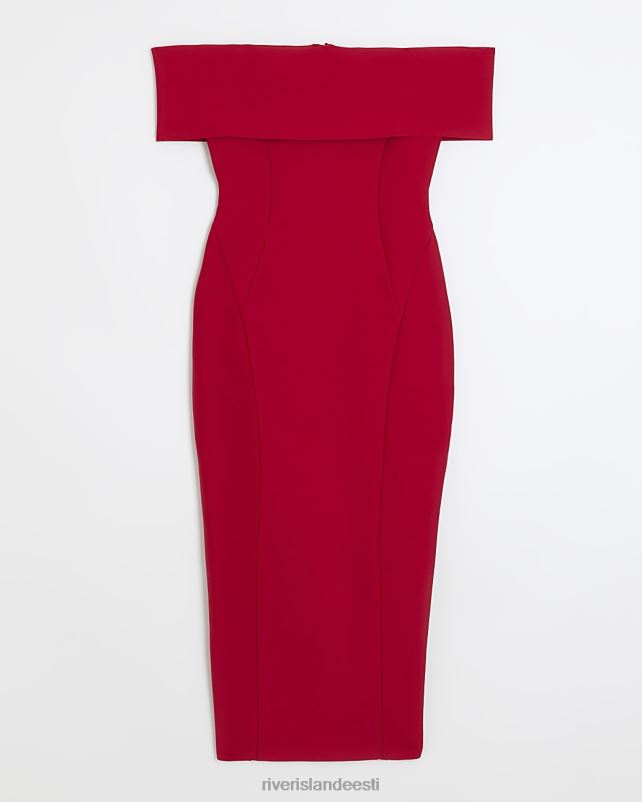 kehakate punane naised River Island bardot maxi kleit 44TLL3911