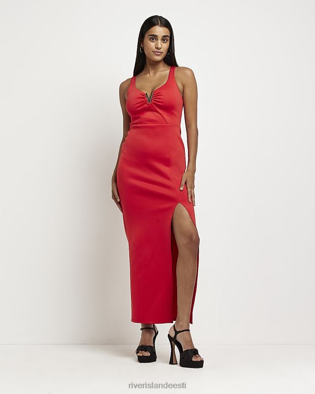 kehakate punane naised River Island bodycon maxi kleit 44TLL2147