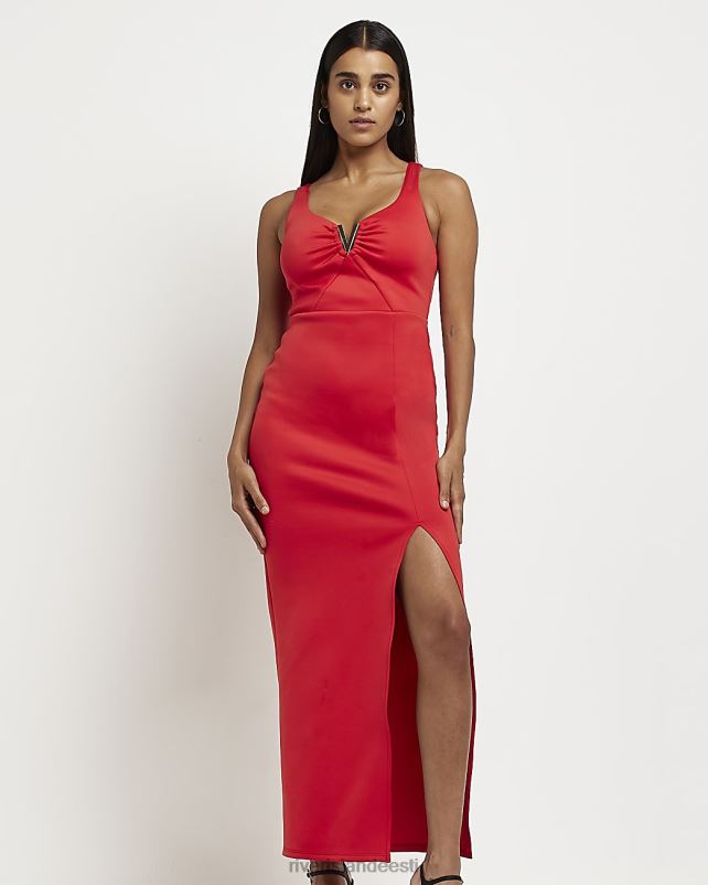 kehakate punane naised River Island bodycon maxi kleit 44TLL2147