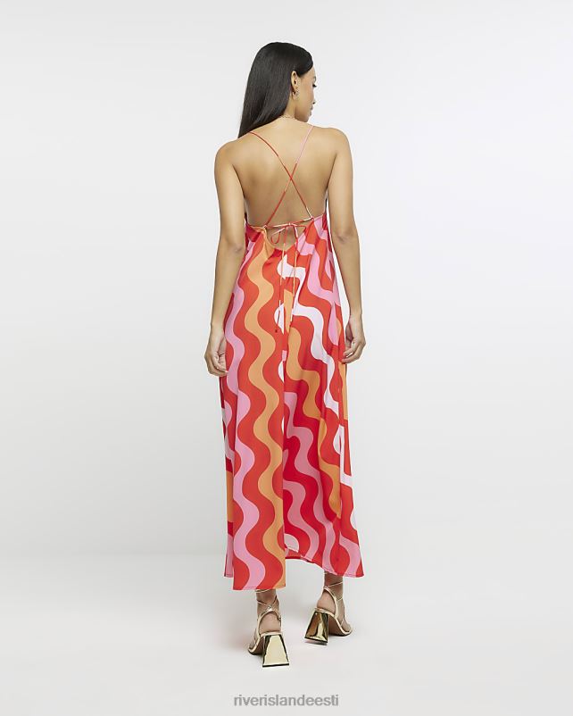 kehakate punane naised River Island geomeetrilise prindiga maksikleit 44TLL1632