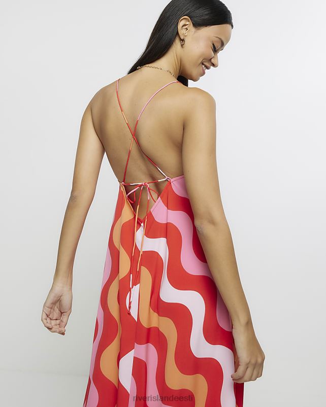 kehakate punane naised River Island geomeetrilise prindiga maksikleit 44TLL1632