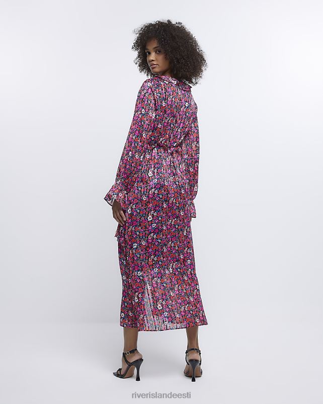 kehakate punane naised River Island lilleline sats maksikleit 44TLL4806