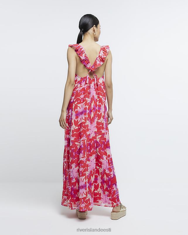 kehakate punane naised River Island lilleline slip maksikleit 44TLL4799