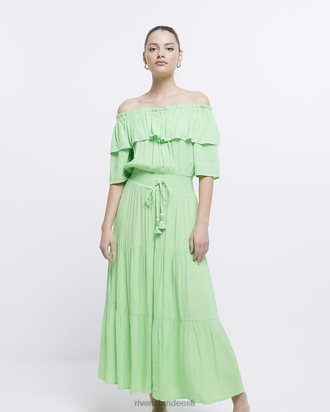 kehakate roheline naised River Island maxi bardot kleit 44TLL1606