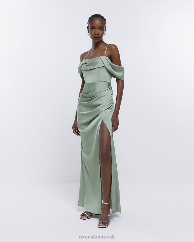 kehakate roheline naised River Island pruutneitsi bardot maksikleit 44TLL1844